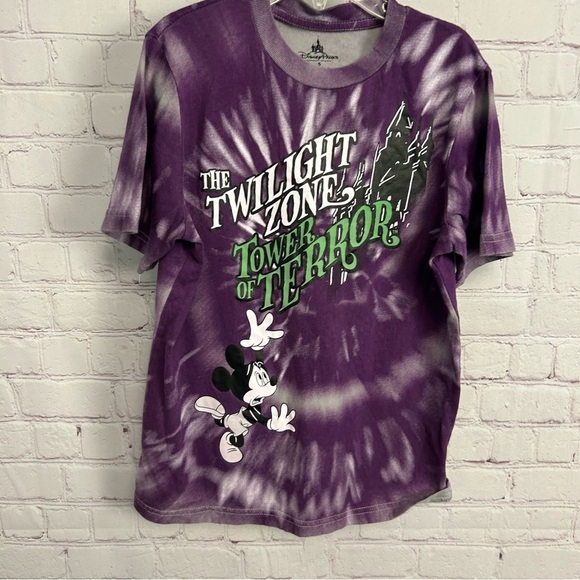 Disney Parks Twilight Zone Tower of Terror Mickey Glow in the dark tie dye tee - Picture 2 of 9